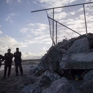 The Morocco-Spain border in Ceuta