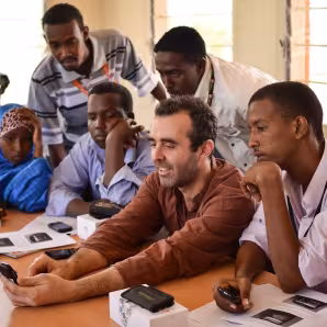 Group training for local enumerators in refugee camps in Dadaab, Kenya.
