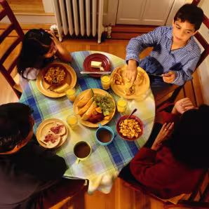 Family eating together