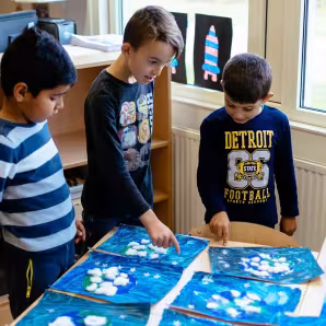 Students at the Refugee Center in Katwijk, the Netherlands