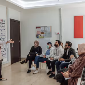 A predeparture orientation for refugees in Lebanon who were selected for resettlement to Canada