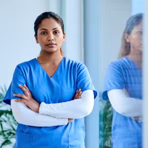 A young medical professional at a clinic