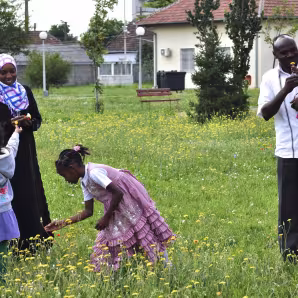 A family of refugees from Sudan in their way to being resettled in the Netherlands