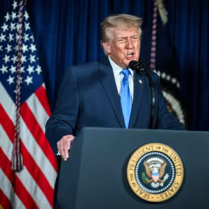 President Donald Trump addresses the nation.