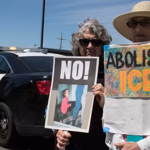 Protest at an immigration detention facility