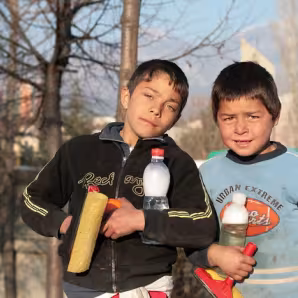 Two Albanian children