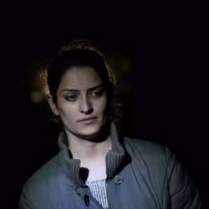 Woman in refugee camp