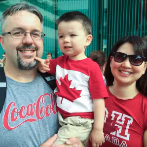 Canadian family on Canada Day
