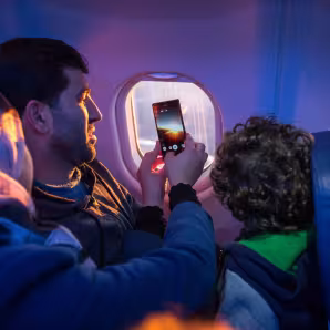 Syrian family on a plane