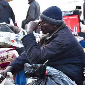 Stranded migrant during crisis
