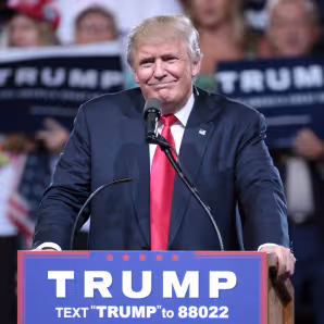 Trump at a rally in Phoenix.