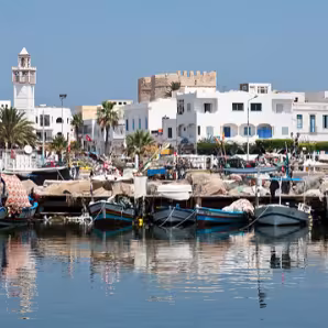 A port in Mahdia, Tunisia.
