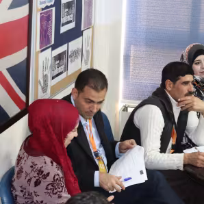 Refugees prepare to be resettled in the United Kingdom.