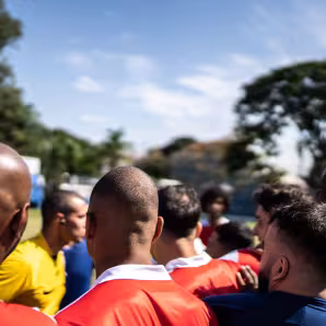 Soccer players during a match.