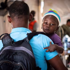 Haitians at a medical site in Jeremie, Haiti.