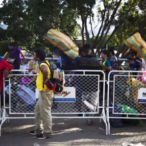 Venezuelan migrants at the Colombian border.