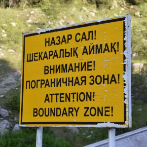 A road sign in Kazakhstan.