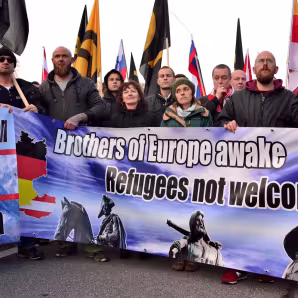 Anti-refugee activists in Austria.