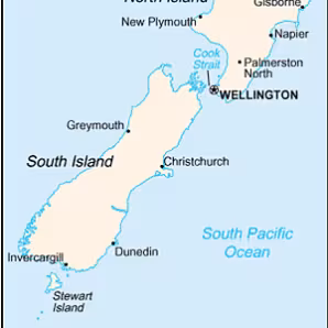 A map of New Zealand