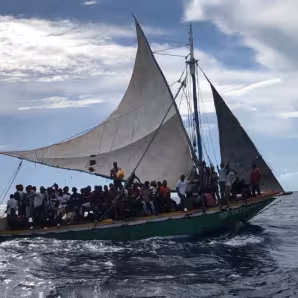 Migrants from Haiti intercepted by U.S. authorities off the coast of Florida.