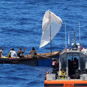 The U.S. Coast Guard interdicts a vessel with Cuban migrants.
