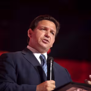 Florida Governor Ron DeSantis at a conference in Tampa.