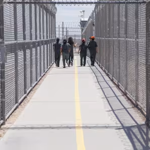People at the Eloy immigrant detention facility.