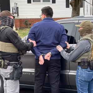 Authorities making an immigration arrest in Virginia. 