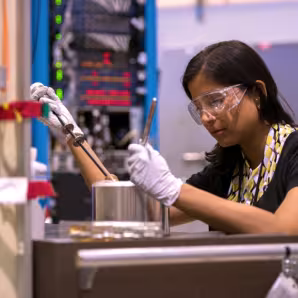 A scientist at the SLAC National Accelerator Laboratory.