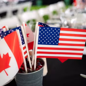 Flags of the United States and Canada