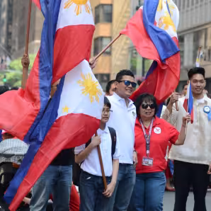 Marchers at the Philippine Independence Day Parade in New York City.