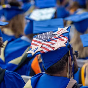 A graduation ceremony at the University of Delaware.