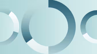 Styled donut charts in shades of teal