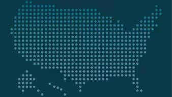 Dotted style map of the United States