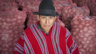 A man with potatoes in Ecuador