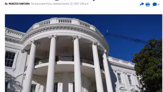 Screengrab of news site home page with AP article
