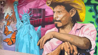 Photo of a mural at Las Americas, a legal assistance nonprofit in El Paso, Texas