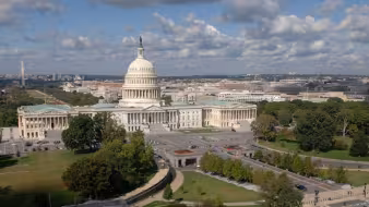Aerial photo of the U.S. Capitol