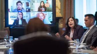 Vice President Kamala Harris participates in a DACA roundtable