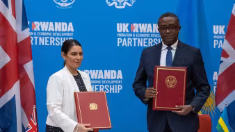 Home Secretary Priti Patel & Rwandan Foreign Affairs Minister Vincent Biruta hold asylum accord