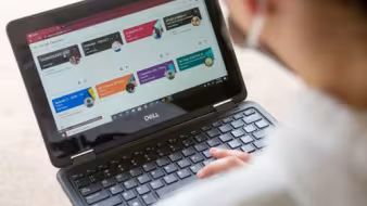 Student looking at computer 