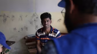 A returnee who benefited from IOM Libya&rsquo;s reintegration program.