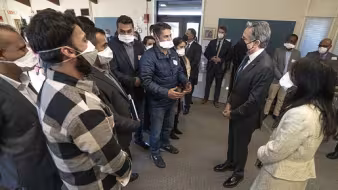 U.S. State Department Secretary Antony J. Blinken meets with resettled Afghans