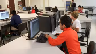 Students in computer class 