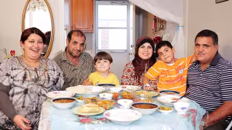 Iraqi family living in the United States after being resettled as refugees