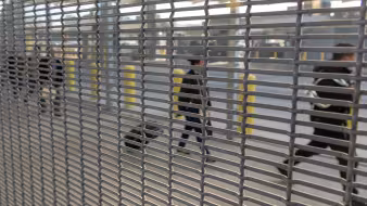 Immigrants being processed at San Ysidro Port of Entry