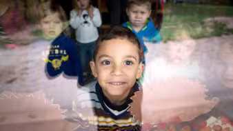 Refugee child in a German kindergarten