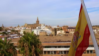 Spanish flag over Sevilla