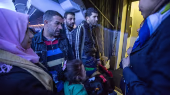A family of Syrian refugees arrives in Toronto