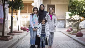 Syrian family in Greece